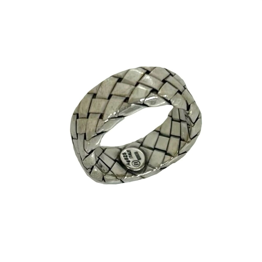 BOTTEGA VENETA Silver Intrecciato Ring